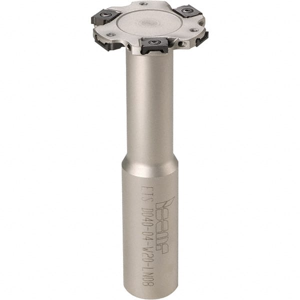 Iscar - Shank Connection, 9/32" Cutting Width, 5/8" Depth of Cut, 2" Cutter Diam, 8 Tooth Indexable Slotting Cutter - 3/4" Shank Diam, ETS-LN08 Toolholder, LNET Insert, Right Hand Cutting Direction - Exact Tooling