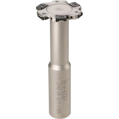 Iscar - Shank Connection, 5/32" Cutting Width, 5/8" Depth of Cut, 2" Cutter Diam, 8 Tooth Indexable Slotting Cutter - 3/4" Shank Diam, ETS-LN08 Toolholder, LNET Insert, Right Hand Cutting Direction - Exact Tooling