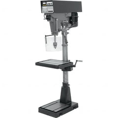 Jet - 15" Swing, Variable Speed Pulley Drill Press - Variable Speed, 1 hp, Single Phase - Exact Tooling