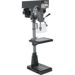 Jet - 15" Swing, Variable Speed Pulley Drill Press - Variable Speed, 1 hp, Three Phase - Exact Tooling