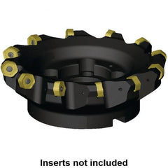 Kennametal - 160mm Cut Diam, 10mm Arbor Hole, 4.5mm Max Depth of Cut, 45° Indexable Chamfer & Angle Face Mill - 10 Inserts, HNGJ 0905.. Insert, Right Hand Cut, 10 Flutes, Through Coolant, Series KSHR - Exact Tooling