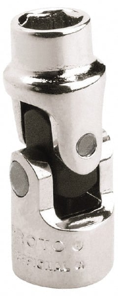 Proto - 1/4" Drive, Standard Hand Socket - 6 Points, 1-25/64" OAL, Alloy Steel, Chrome Finish - Exact Tooling