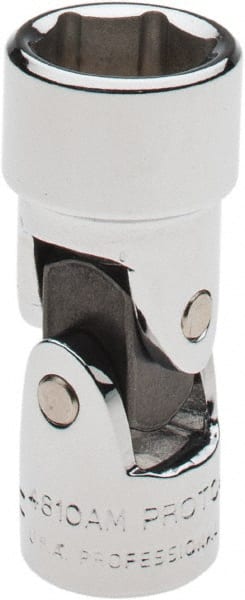 Proto - 1/4" Drive, Standard Hand Socket - 6 Points, 1-13/32" OAL, Alloy Steel, Chrome Finish - Exact Tooling