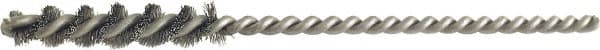 Brush Research Mfg. - 3mm Diam Helical Stainless Steel Tube Brush - 0.003" Filament Diam, 1" Brush Length, 3" OAL, 0.055" Diam Shank - Exact Tooling