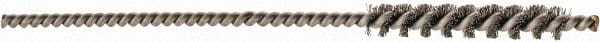 Brush Research Mfg. - 4mm Diam Helical Stainless Steel Tube Brush - 0.003" Filament Diam, 1" Brush Length, 3" OAL, 0.072" Diam Shank - Exact Tooling