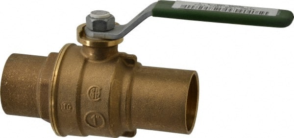 Legend Valve - 1" Pipe, Full Port, Brass Full Port Ball Valve - Bi-Directional, Sweat Ends, Quarter Turn Handle, 600 WOG, 150 WSP - Exact Tooling