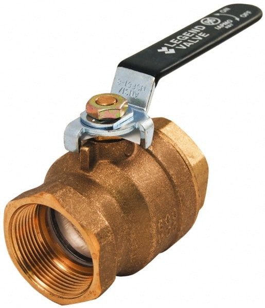 Legend Valve - 2-1/2" Pipe, Full Port, Lead Free Brass UL, CSA, FM, NSF Approved Ball Valve - 2 Piece, FIP x FIP Ends, Lever Handle, 400 WOG, 150 WSP - Exact Tooling