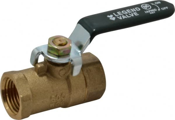 Legend Valve - 1/2" Pipe, Full Port, Brass Full Port Ball Valve - Bi-Directional, FNPT x FNPT Ends, Quarter Turn Handle, 600 WOG, 150 WSP - Exact Tooling