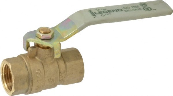 Legend Valve - 1/2" Pipe, Full Port, Brass Full Port Ball Valve - Bi-Directional, FNPT x FNPT Ends, Quarter Turn Handle, 600 WOG, 150 WSP - Exact Tooling