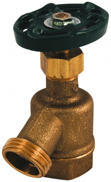 Legend Valve - 3/4" Pipe, 125 psi WOG Rating, Brass Bent Nose Garden Valve - Oval Handle, FNPT x MGHT End Connections, Use with Potable Water Applications - Exact Tooling