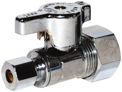 Legend Valve - Sweat Fitting 1/2 Inlet, 125 Max psi, Chrome Finish, Carbon Steel Water Supply Stop Valve - 3/8 Compression Outlet, Angle, Silver Handle, For Use with Potable Water Applications - Exact Tooling