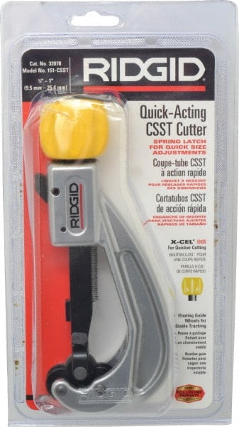 Ridgid - 3/8" to 1" Pipe Capacity, Quick Acting Tube Cutter - Cuts CSST - Exact Tooling