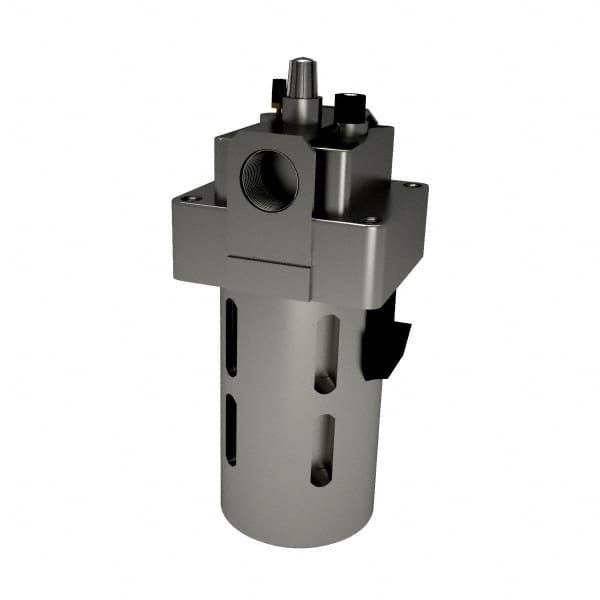 PRO-SOURCE - 1/2" NPT, 145 Max psi Standard Modular Lubricator - Polycarbonate Bowl with Metal Guard, with Sight Glass, Cast Aluminum Body, 200 CFM, 140°F Max Temp, 2-3/4" Wide x 7.48" High - Exact Tooling