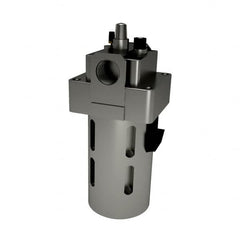 PRO-SOURCE - 1/2" NPT, 145 Max psi Standard Modular Lubricator - Polycarbonate Bowl with Metal Guard, with Sight Glass, Cast Aluminum Body, 200 CFM, 140°F Max Temp, 2-3/4" Wide x 7.48" High - Exact Tooling