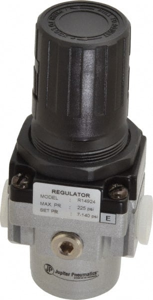 PRO-SOURCE - 3/8 NPT Port, 88 CFM, Aluminum Intermediate Regulator - 7 to 145 psi Range, 220 Max psi Supply Pressure, 1/8" Gauge Port Thread, 2.16" Wide x 5.31" High - Exact Tooling