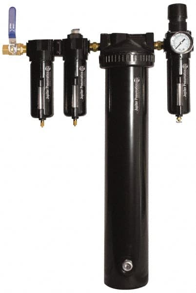 PRO-SOURCE - 30 CFM at 100 psi Inlet, 5 Stage Heavy-Duty Desiccant Dryer - 1/2" NPT Inlet/Outlet x 15" Long x 5-1/2" Wide x 26-1/2" High - Exact Tooling