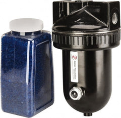 PRO-SOURCE - 15 CFM at 100 psi Inlet, In-line Desiccant Dryer - 1/2" NPT Inlet/Outlet x 4-7/8" Long x 4-7/8" Wide x 8-7/8" High - Exact Tooling
