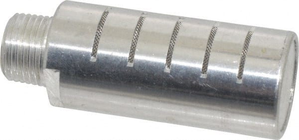 PRO-SOURCE - 1/2 Male NPT, 1" Hex, 3-1/4" OAL, Muffler - 300 Max psi, 60 CFM, Aluminum - Exact Tooling