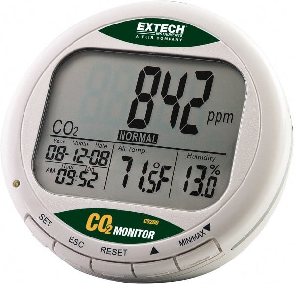 Extech - -14 to 140°F, 0 to 99.9% Humidity Range, Air Quality Monitor - Exact Tooling