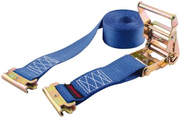 Erickson Manufacturing - 16' Long x 2" Wide, 3,500 Lb Basket Capacity, Polyester & Steel Web Sling - Blue - Exact Tooling