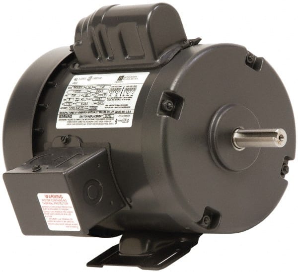 US Motors - 2 Max hp, 3,450 Max RPM, Single Cap Start-Cap Run Electric AC DC Motor - 115/208-230 V Input, Single Phase, 145T Frame, 7/8" Shaft Diam, Rigid Base Mount, TEFC Enclosure - Exact Tooling