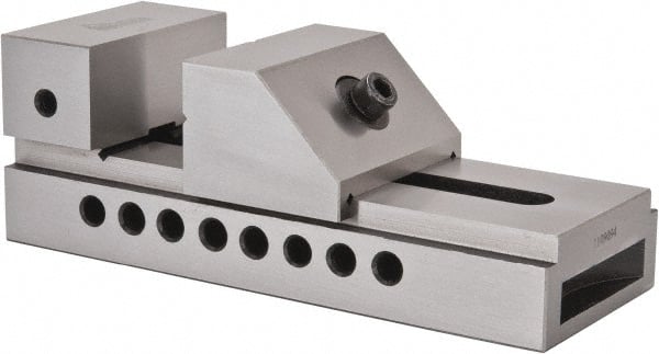 Gibraltar - 3" Jaw Width, 3-3/8" Jaw Opening Capacity, 4" Jaw Height, Toolmaker's Vise - Flat Jaw, 0.005" Parallelism, 0.005" Squareness, 7-1/2" OAL x 2.76" OAH - Exact Tooling