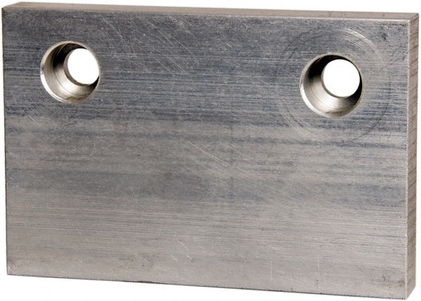 Gibraltar - 6" Wide x 4" High x 3/4" Thick, Flat/No Step Vise Jaw - Soft, Aluminum, Fixed Jaw, Compatible with 6" Vises - Exact Tooling