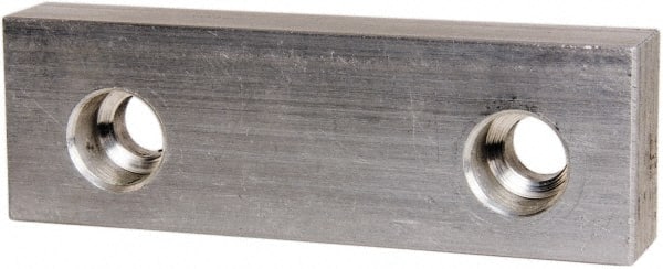 Gibraltar - 5" Wide x 1-1/2" High x 3/4" Thick, Flat/No Step Vise Jaw - Soft, Aluminum, Fixed Jaw, Compatible with 5" Vises - Exact Tooling