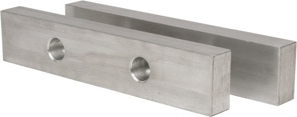 Gibraltar - 12" Wide x 2-1/2" High x 1-1/4" Thick, Flat/No Step Vise Jaw - Soft, Aluminum, Fixed Jaw, Compatible with 12" Vises - Exact Tooling