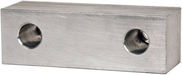 Gibraltar - 6" Wide x 2" High x 2" Thick, Flat/No Step Vise Jaw - Soft, Aluminum, Fixed Jaw, Compatible with 6" Vises - Exact Tooling