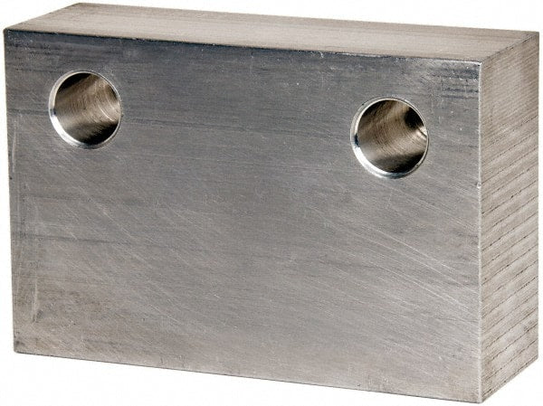 Gibraltar - 6" Wide x 4" High x 2" Thick, Flat/No Step Vise Jaw - Soft, Aluminum, Fixed Jaw, Compatible with 6" Vises - Exact Tooling