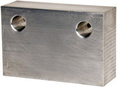Gibraltar - 6" Wide x 4" High x 2" Thick, Flat/No Step Vise Jaw - Soft, Aluminum, Fixed Jaw, Compatible with 6" Vises - Exact Tooling