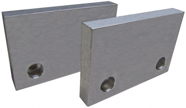 Gibraltar - 6" Wide x 3" High x 3/4" Thick, Flat/No Step Vise Jaw - Soft, Aluminum, Fixed Jaw, Compatible with 6" Vises - Exact Tooling