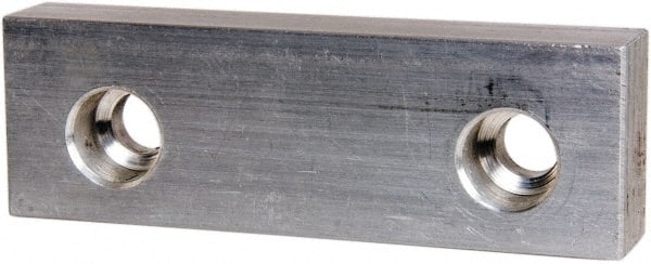 Gibraltar - 4" Wide x 1-1/4" High x 5/8" Thick, Flat/No Step Vise Jaw - Soft, Aluminum, Fixed Jaw, Compatible with 4" Vises - Exact Tooling