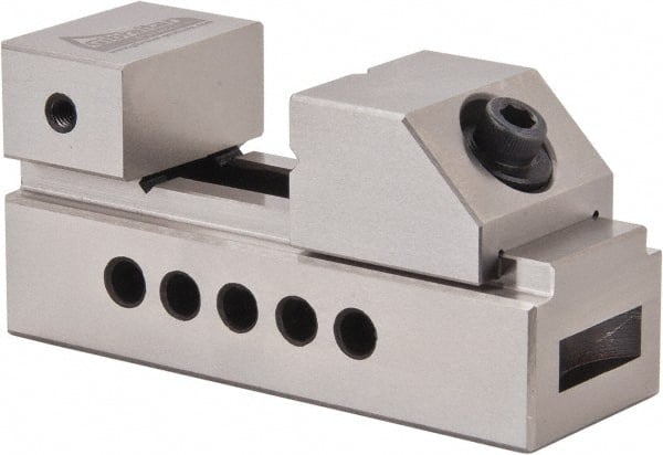 Gibraltar - 1-27/64" Jaw Width, 1-1/2" Jaw Opening Capacity, 0.91" Jaw Height, Toolmaker's Vise - Flat Jaw, 0.003" Parallelism, 0.005" Squareness, 100mm OAL x 1.89" OAH - Exact Tooling
