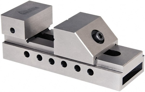 Gibraltar - 2" Jaw Width, 2-3/8" Jaw Opening Capacity, 2-9/16" Jaw Height, Toolmaker's Vise - Flat Jaw, 0.00012" Parallelism, 0.0002" Squareness, 5-1/2" OAL x 1-31/32" OAH - Exact Tooling
