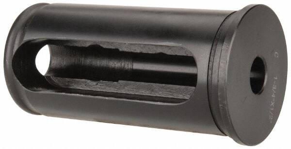 Interstate - 1/2" ID, 1-3/4" OD, 3-1/2" Length Under Head, Type C Lathe Tool Holder Bushing - 3/16" Head Thickness, 3-1/8" Slot Length - Exact Tooling