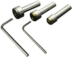 Interstate - 1/2 Inch Shank Diameter, 1/4 and 1/2 Inch Cutter Hole Diameter, Straight Shank Slitting and Slotting Saw Arbor - 2.83, 3.01, 3.2 Inch Long, 1/2 Inch Shank Diameter, 1/2, 5/8, 3/4 Inch Head Diameter - Exact Tooling
