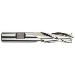 1 Dia. x 4-1/8 Overall Length 3-Flute Square End High Speed Steel SE End Mill-Round Shank-Center Cutting -Uncoated - Exact Tooling