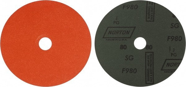 Norton - 7" Diam 7/8" Hole 80 Grit Fiber Disc - Ceramic, Series R980P - Exact Tooling