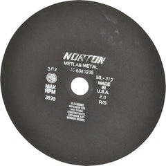 Norton - 12" Aluminum Oxide Cutoff Wheel - 0.078" Thick, 1-1/4" Arbor, 3,820 Max RPM, Use with Stationary Tools - Exact Tooling