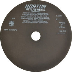 Norton - 10" Aluminum Oxide Cutoff Wheel - 0.063" Thick, 1-1/4" Arbor, 3,500 Max RPM, Use with Stationary Tools - Exact Tooling