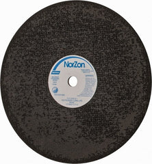 Norton - 16" Zirconia Alumina Cutoff Wheel - 5/32" Thick, 1" Arbor, 3,820 Max RPM, Use with Stationary Grinders - Exact Tooling