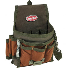 Bucket Boss - 9 Pocket General Purpose Holster - Polyester, Brown & Green - Exact Tooling
