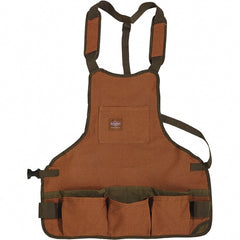 Bucket Boss - 30 to 52" Waist Apron - 16 Pocket, Brown/Green, Canvas - Exact Tooling