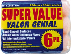 Premier Paint Roller - 3/8" Nap, 9" Wide Paint General Purpose Roller Cover - Medium Texture, Polyester - Exact Tooling