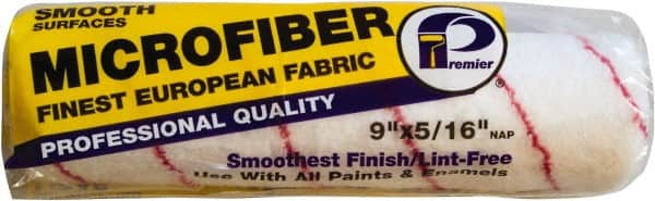 Premier Paint Roller - 5/16" Nap, 9" Wide Paint General Purpose Roller Cover - Smooth Texture, Microfiber - Exact Tooling