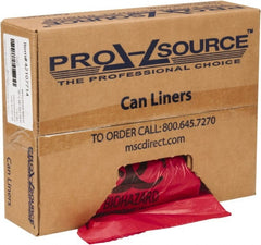 PRO-SOURCE - 45 Gal Capacity, Red, Hazardous Waste Bag - 1.3 mil Thick x 38" Wide x 48" High, Roll - Exact Tooling