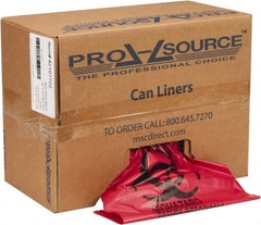 PRO-SOURCE - 45 Gal Capacity, Red, Hazardous Waste Bag - 1.3 mil Thick x 40" Wide x 47" High, Roll - Exact Tooling