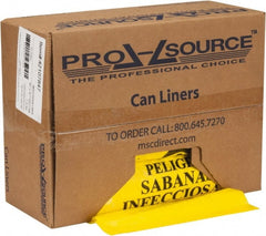 PRO-SOURCE - 45 Gal Capacity, Yellow, Hazardous Waste Bag - 1.3 mil Thick x 40" Wide x 47" High, Roll - Exact Tooling